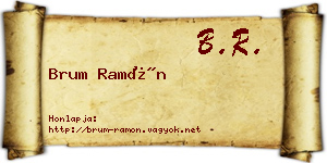Brum Ramón névjegykártya